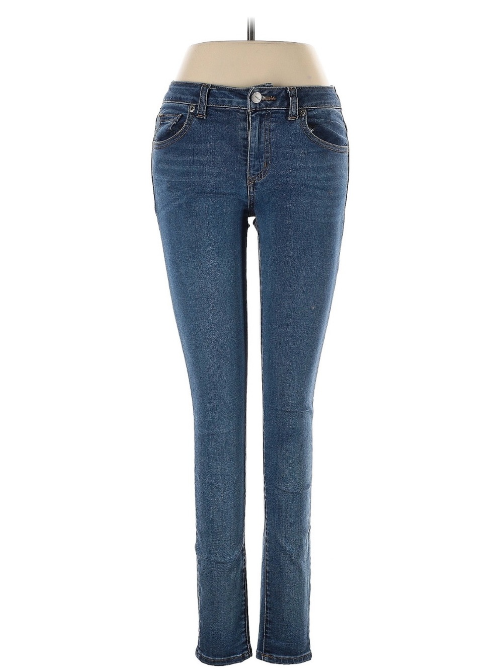 RVCA Women Medium Wash Skinny‎ Jeans Size 28 Blue Denim Stretch Five Pocket